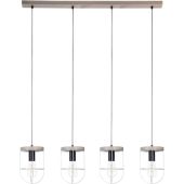 Britop Netuno 1871759457 zwart met zilver hanglamp met grijs grenen