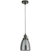 Searchlight Camden 1921-1BC zwartchromen hanglamp met rookglas