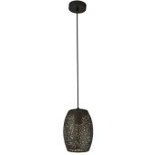 Searchlight Macbeth 19231-1BGO zwarte met laser uitgesneden metalen hanglamp