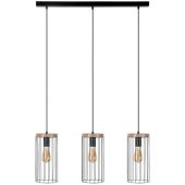 Britop Timeo 19619304 zwarte hanglamp met eikenhout