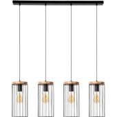 Britop Timeo 19619404 zwarte hanglamp met eikenhout
