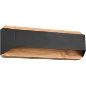 Trio Arino 224819132 zwarte wandlamp met hout