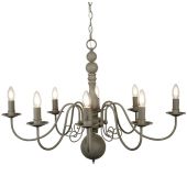 Searchlight Greythorne 2268-8GY grijze acht lichts kroonluchter