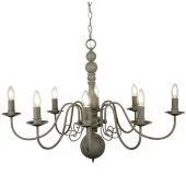 Searchlight Greythorne 2268-8GY grijze acht lichts kroonluchter