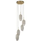 Searchlight Rocky 23146-5SB wit geborsteld glazen hanglamp