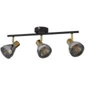 Searchlight Westminster 23801-3SM zwart met messing spot met rookglas