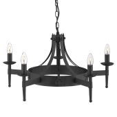 Searchlight Cartwheel 2425-5BK smeedijzeren kroonluchter