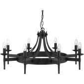 Searchlight Cartwheel 2428-8BK smeedijzeren kroonluchter