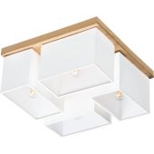 Britop Paloma 2452474 witte plafondlamp met eikenhout