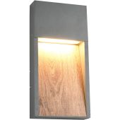 Trio Salmon 246960135 grijze buitenlamp met imitatiehout