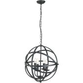 Searchlight Orbit 2474-4BK mat zwarte kroonluchter