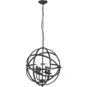 Searchlight Orbit 2474-4BK mat zwarte kroonluchter