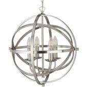 Searchlight Orbit 2474-4SS staal kleurige kroonluchter