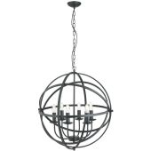 Searchlight Orbit 2476-6BK zwarte kroonluchter