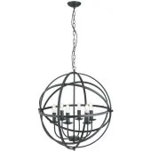 Searchlight Orbit 2476-6BK zwarte kroonluchter