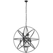 Searchlight Orbit 2478-8BK grote zwarte kroonluchter