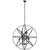 Searchlight Orbit 2478-8BK grote zwarte kroonluchter