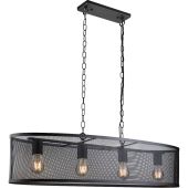 Searchlight Fishnet 2484-4BK mat zwarte hanglamp