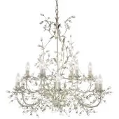 Searchlight Almandite 24912-12CR goud crèmekleurige kroonluchter met kristal
