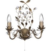 Searchlight Almandite 2492-2BR goudbruine wandlamp met kristal