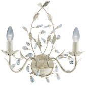 Searchlight Almandite 2492-2CR goud crèmekleurige wandlamp met kristal