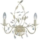 Searchlight Almandite 2492-2CR goud crèmekleurige wandlamp met kristal