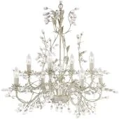 Searchlight Almandite 2498-8CR goud crèmekleurige kroonluchter met kristal