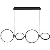 Searchlight Cirque 25771-4BK zwarte hanglamp met vier ringen
