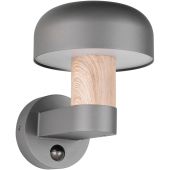 Trio Fraser 262569135 antraciet wandlamp met hout imitatie