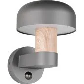 Trio Fraser 262569135 antraciet wandlamp met hout imitatie