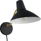 Trio Traveller 263470180 zwart met goudkleurige wandlamp