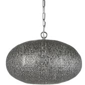 Searchlight Fretwork 2672SS zilver lasercut hanglamp