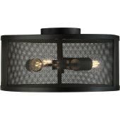 Searchlight Fishnet 2843-3BK mat zwarte plafondlamp
