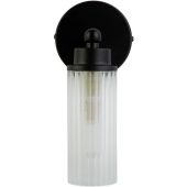 Searchlight Imperial 29981BK zwarte badkamerlamp met ribbelglas