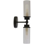 Searchlight Imperial 29982BK zwarte badkamerlamp met ribbelglas