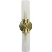 Searchlight Imperial 29982SB messing badkamerlamp met ribbel glas