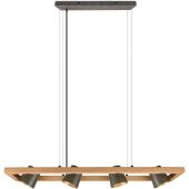 Trio Bell 301900467 Antiek stalen hanglamp met hout