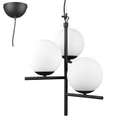 Trio Pure 302000332 mat zwarte hanglamp met opaal glas
