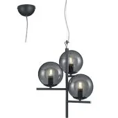 Trio Pure 302000342 antraciet grijze hanglamp met rookglas