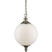 Searchlight Vulcan 3051AB antiek brons kleurige hanglamp met opaal glas