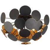 Searchlight Discus 3073-3BG zwarte plafonniere