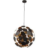 Searchlight Discus 3076-6BG zwarte hanglamp met goud kleurige binnenzijde