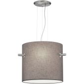 Trio Camden 308300307 grijze hanglamp van textiel en mat staal