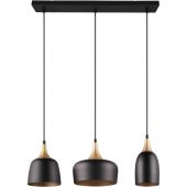 Trio Chiraz 310500332 zwart gouden hanglamp