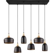 Trio Chiraz 310500632 zwart met gouden hanglamp