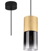 Trio Robin 310600154 mat messing hanglamp met rookglas