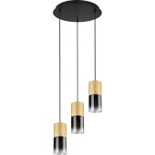 Trio Robin 310630354 mat messing hanglamp met rookglas