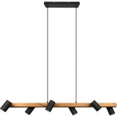 Trio Maerley 312490632 mat zwart met hout hanglamp