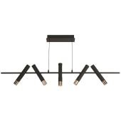 Searchlight Cylinder 31651-5BK zwart met goudkleurige hanglamp