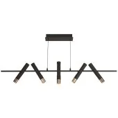 Searchlight Cylinder 31651-5BK zwart met goudkleurige hanglamp